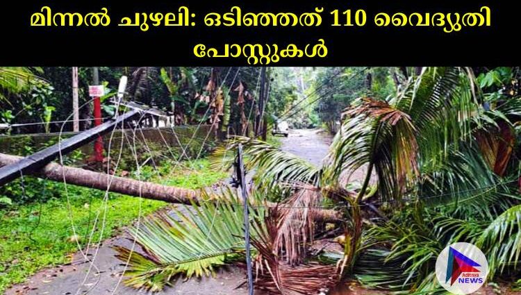 മിന്നല്‍ ചുഴലി: ഒടിഞ്ഞത് 110 വൈദ്യുതി പോസ്റ്റുകള്‍