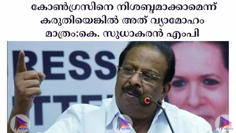 കോണ്‍ഗ്രസിനെ നിശബ്ദമാക്കാമെന്ന് കരുതിയെങ്കില്‍ അത് വ്യാമോഹം മാത്രം:കെ. സുധാകരന്‍ എംപി