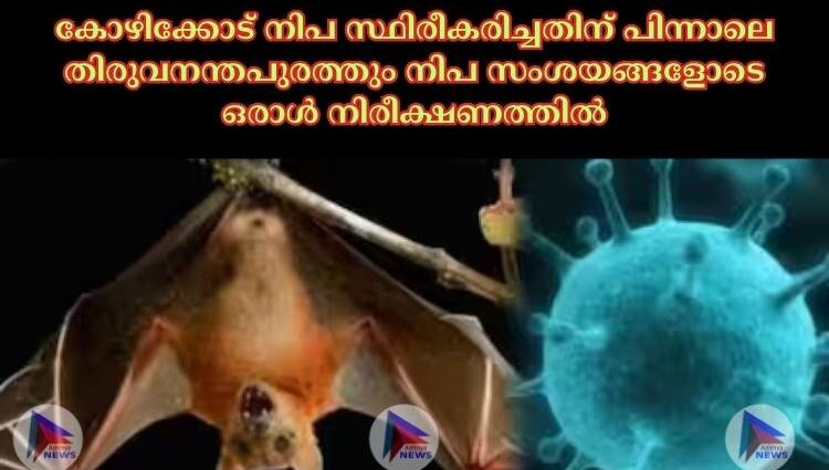 കോഴിക്കോട് നിപ സ്ഥിരീകരിച്ചതിന് പിന്നാലെ തിരുവനന്തപുരത്തും നിപ സംശയങ്ങളോടെ ഒരാള്‍ നിരീക്ഷണത്തില്‍