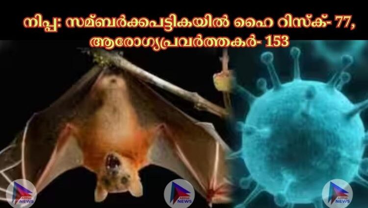 നിപ്പ: സമ്ബര്‍ക്കപട്ടികയില്‍ ഹൈ റിസ്‌ക്- 77, ആരോഗ്യപ്രവര്‍ത്തകര്‍- 153