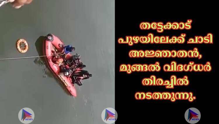 തട്ടേക്കാട് പുഴയിലേക്ക് ചാടി അജ്ഞാതൻ,