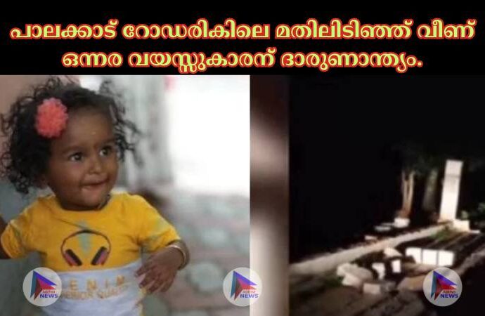 പാലക്കാട് റോഡരികിലെ മതിലിടിഞ്ഞ് വീണ് ഒന്നര വയസ്സുകാരന് ദാരുണാന്ത്യം.