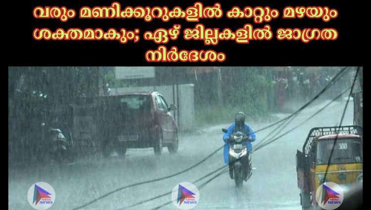 വരും മണിക്കൂറുകളില്‍ കാറ്റും മഴയും ശക്തമാകും; ഏഴ് ജില്ലകളില്‍ ജാഗ്രത നിര്‍ദേശം