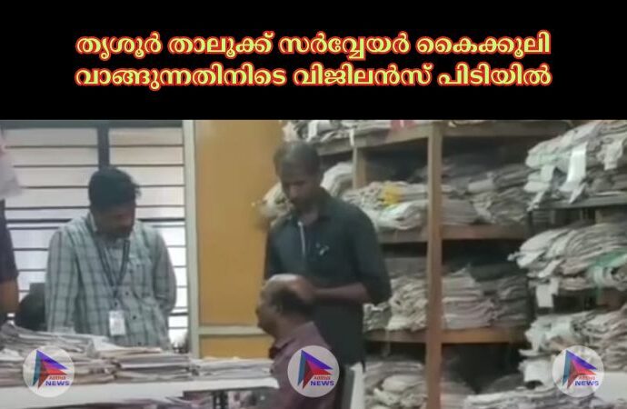 തൃശൂർ താലൂക്ക് സർവ്വേയർ കൈക്കൂലി വാങ്ങുന്നതിനിടെ വിജിലൻസ് പിടിയിൽ