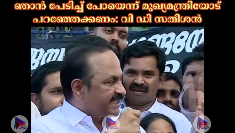 ഞാൻ പേടിച്ച്‌ പോയെന്ന് മുഖ്യമന്ത്രിയോട് പറഞ്ഞേക്കണം: വി ഡി സതീശന്‍