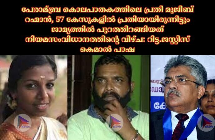 പേരാമ്ബ്ര കൊലപാതകത്തിലെ പ്രതി മുജീബ് റഹ്മാൻ, 57 കേസുകളില്‍ പ്രതിയായിരുന്നിട്ടും ജാമ്യത്തില്‍ പുറത്തിറങ്ങിയത് നിയമസംവിധാനത്തിന്റെ വീഴ്ച: റിട്ട.ജസ്റ്റിസ് കെമാല്‍ പാഷ