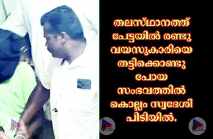 തലസ്‌ഥാനത്ത്‌ പേട്ടയില്‍ രണ്ടു വയസുകാരിയെ തട്ടിക്കൊണ്ടു പോയ സംഭവത്തില്‍ കൊല്ലം സ്വദേശി പിടിയില്‍.