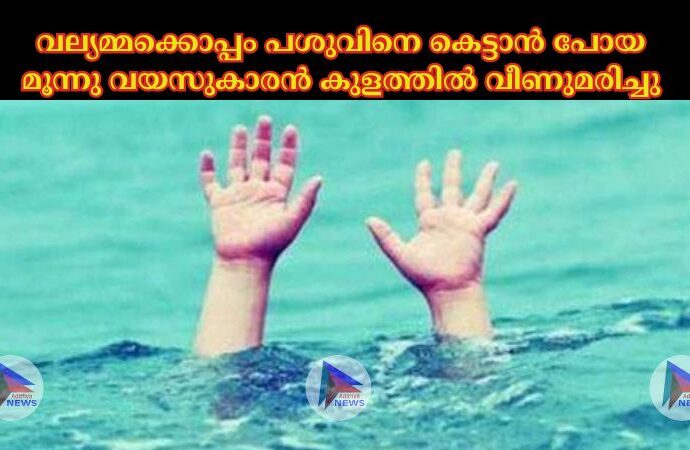 വല്യമ്മക്കൊപ്പം പശുവിനെ കെട്ടാന്‍ പോയ മൂന്നു വയസുകാരന്‍ കുളത്തില്‍ വീണുമരിച്ചു