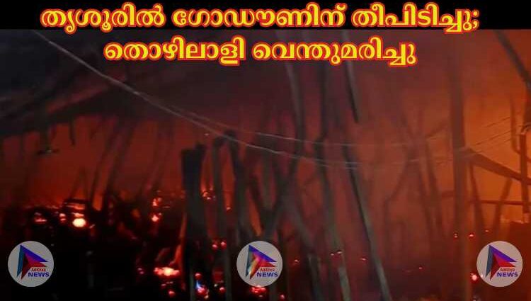 തൃശൂരില്‍ ഗോഡൗണിന് തീപിടിച്ചു; തൊഴിലാളി വെന്തുമരിച്ചു