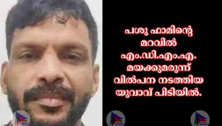 പശു ഫാമിന്റെ മറവില്‍ എം.ഡി.എം.എ. മയക്കുമരുന്ന് വില്‍പന നടത്തിയ യുവാവ് പിടിയില്‍.