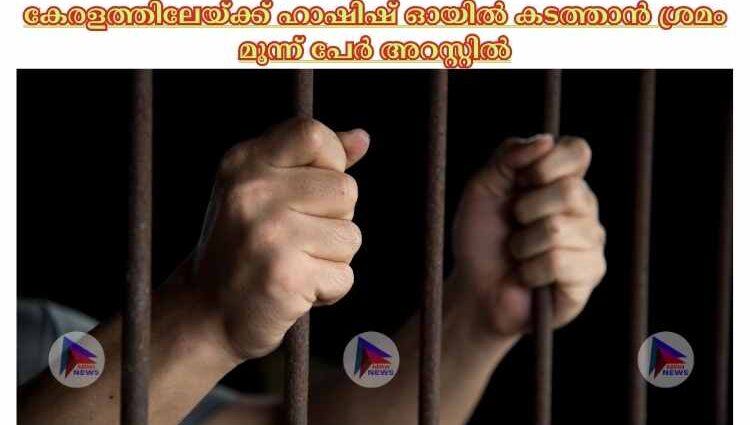 കേരളത്തിലേയ്ക്ക് ഹാഷിഷ് ഓയില്‍ കടത്താൻ ശ്രമം ; മൂന്ന് പേര്‍ അറസ്റ്റില്‍