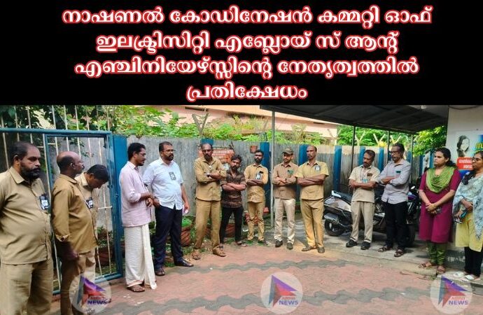 നാഷണൽ കോഡിനേഷൻ കമ്മറ്റി ഓഫ് ഇലക്ട്രിസിറ്റി എബ്ലോയ് സ് ആൻ്റ് എഞ്ചിനിയേഴ്സ്സിന്റെ നേതൃത്വത്തിൽ പ്രതിക്ഷേധം