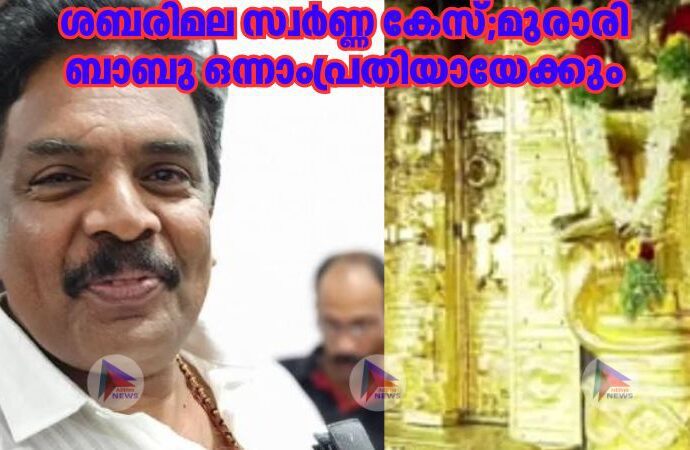 ശബരിമല സ്വർണ്ണ കേസ്;മുരാരി ബാബു ഒന്നാംപ്രതിയായേക്കും