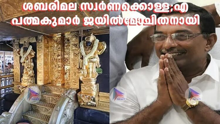 ശബരിമല സ്വർണക്കൊള്ള;എ പത്മകുമാർ ജയിൽമോചിതനായി