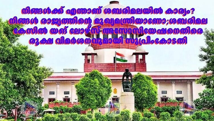 നിങ്ങൾക്ക് എന്താണ് ശബരിമലയിൽ കാര്യം? നിങ്ങൾ രാജ്യത്തിന്റെ മുഖ്യമന്ത്രിയാണോ;ശബരിമല കേസില്‍ യങ് ലോഴ്സ് അസോസിയേഷനെതിരെ രൂക്ഷ വിമർശനവുമായി സുപ്രീംകോടതി