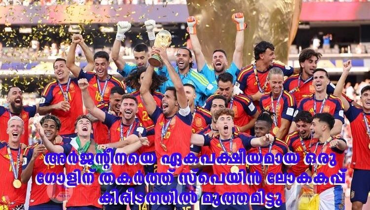 അർജന്റീനയെ ഏകപക്ഷീയമായ ഒരു ഗോളിന് തകർത്ത് സ്‌പെയിൻ ലോകകപ്പ് കിരീടത്തില്‍ മുത്തമിട്ടു