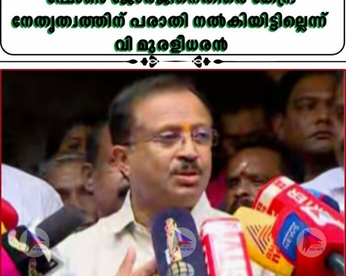 ഷോൺ ജോർജിനെതിരെ കേന്ദ്ര നേതൃത്വത്തിന് പരാതി നൽകിയിട്ടില്ലെന്ന് വി മുരളീധരൻ