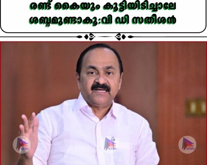 രണ്ട് കൈയും കൂട്ടിയിടിച്ചാലേ ശബ്ദമുണ്ടാകൂ:വി ഡി സതീശൻ
